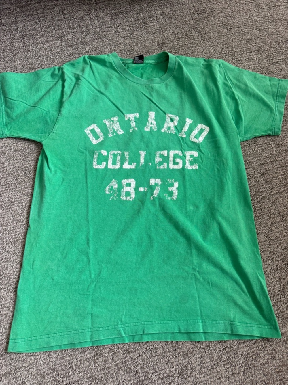 Green "Ontario College 48-73" Vintage-Style Tee